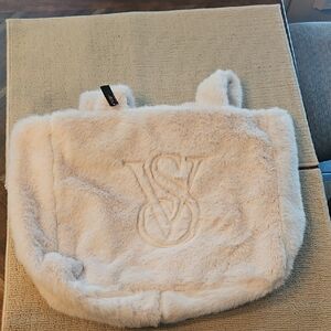 Victoria's Secret Cream Faux Fur Tote